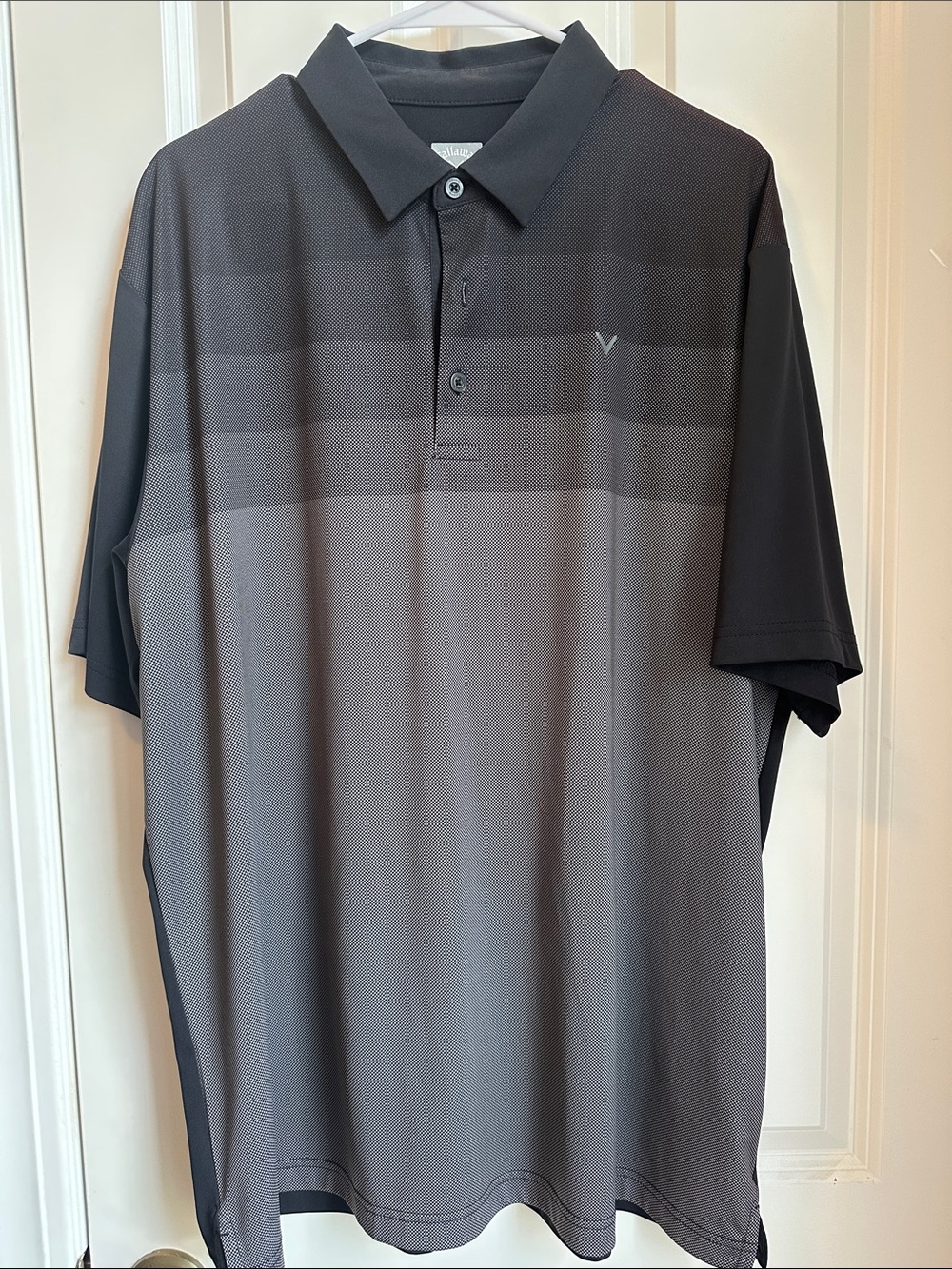 Callaway Men's Black and Gray Fade Polo